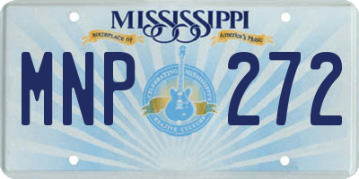 MS license plate MNP272