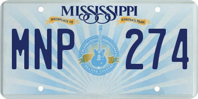 MS license plate MNP274