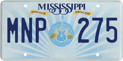 MS license plate MNP275