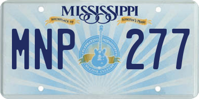 MS license plate MNP277