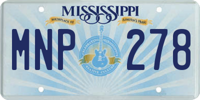 MS license plate MNP278