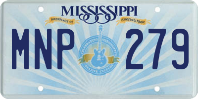 MS license plate MNP279