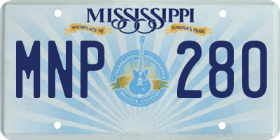MS license plate MNP280