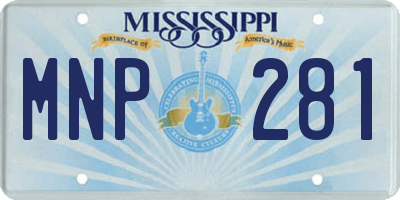 MS license plate MNP281