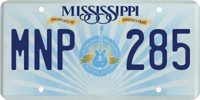 MS license plate MNP285