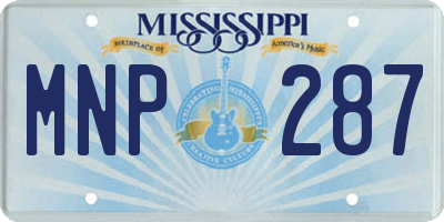 MS license plate MNP287