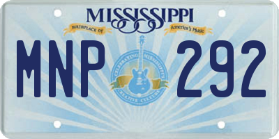 MS license plate MNP292