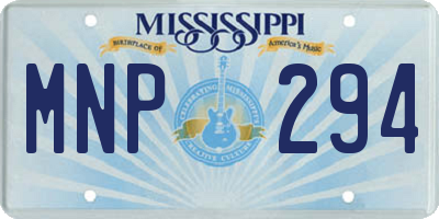 MS license plate MNP294