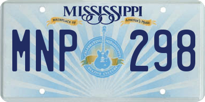 MS license plate MNP298