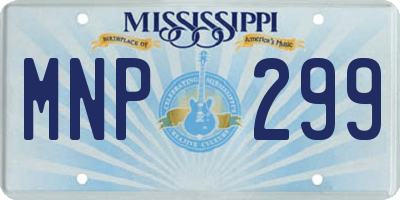 MS license plate MNP299