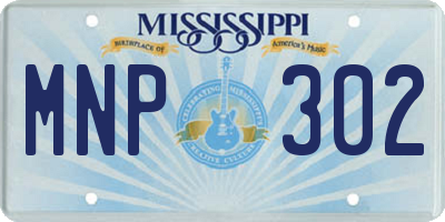 MS license plate MNP302