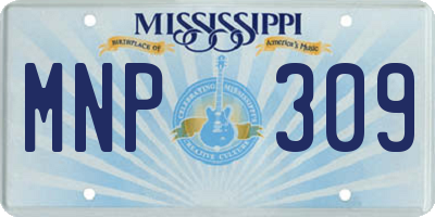 MS license plate MNP309