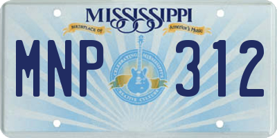 MS license plate MNP312