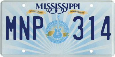 MS license plate MNP314