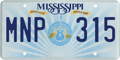 MS license plate MNP315