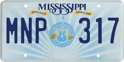 MS license plate MNP317