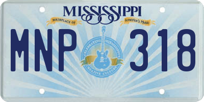 MS license plate MNP318