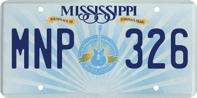 MS license plate MNP326