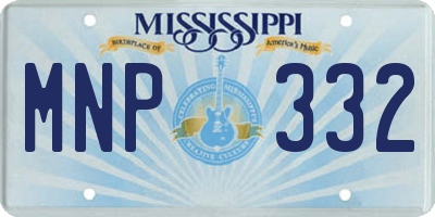 MS license plate MNP332