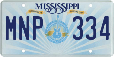 MS license plate MNP334