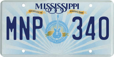MS license plate MNP340