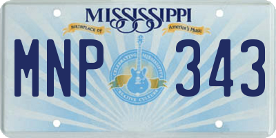 MS license plate MNP343
