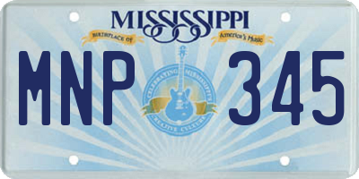 MS license plate MNP345