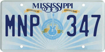 MS license plate MNP347
