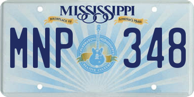 MS license plate MNP348