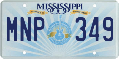 MS license plate MNP349