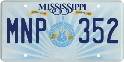 MS license plate MNP352