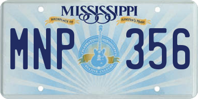 MS license plate MNP356