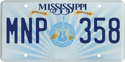 MS license plate MNP358