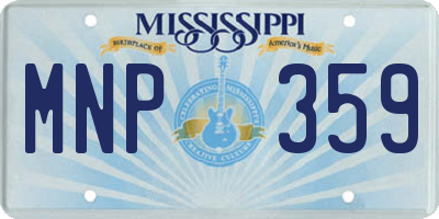 MS license plate MNP359