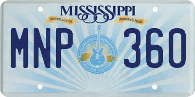 MS license plate MNP360