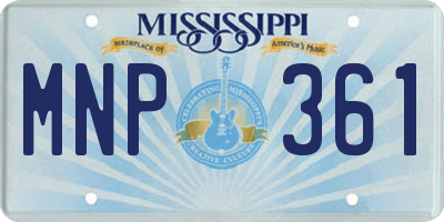 MS license plate MNP361