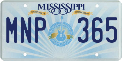 MS license plate MNP365