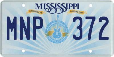 MS license plate MNP372