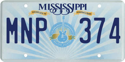 MS license plate MNP374