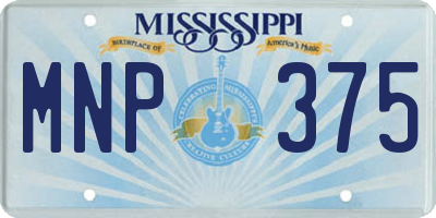 MS license plate MNP375