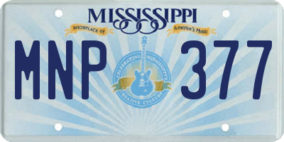 MS license plate MNP377
