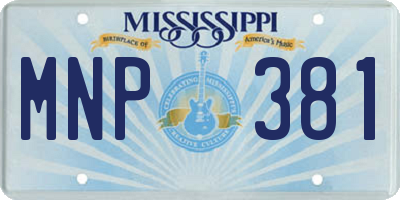 MS license plate MNP381