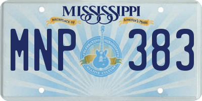 MS license plate MNP383