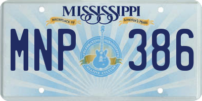 MS license plate MNP386