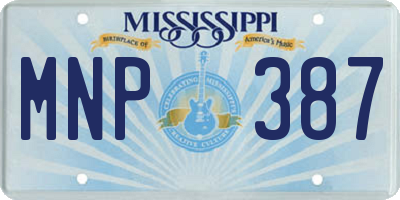 MS license plate MNP387