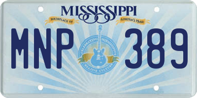 MS license plate MNP389