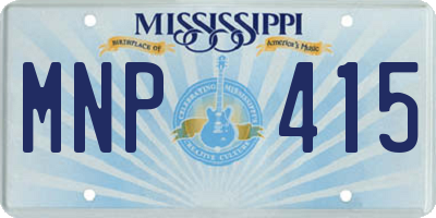 MS license plate MNP415