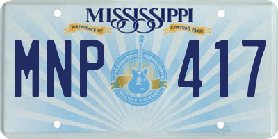 MS license plate MNP417