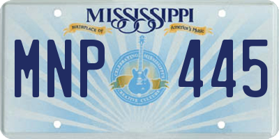 MS license plate MNP445