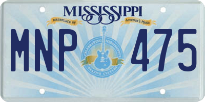 MS license plate MNP475